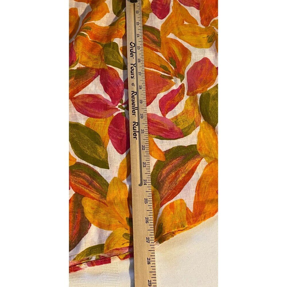 Time And Tru Shirt Women XXL Multicolor Button Up Top Leaf Floral Casual NWOT - Picture 4 of 14